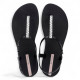 Chanclas Ipanema class chic negras con tira de glitter - Querol online