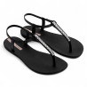 Chanclas Ipanema class chic negras con tira de glitter