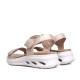 Sandalias plataformas Amarpies nude con tira elástica, cierre con velcro y suela chunky - Querol online