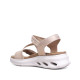Sandalias plataformas Amarpies nude con tira elástica, cierre con velcro y suela chunky - Querol online
