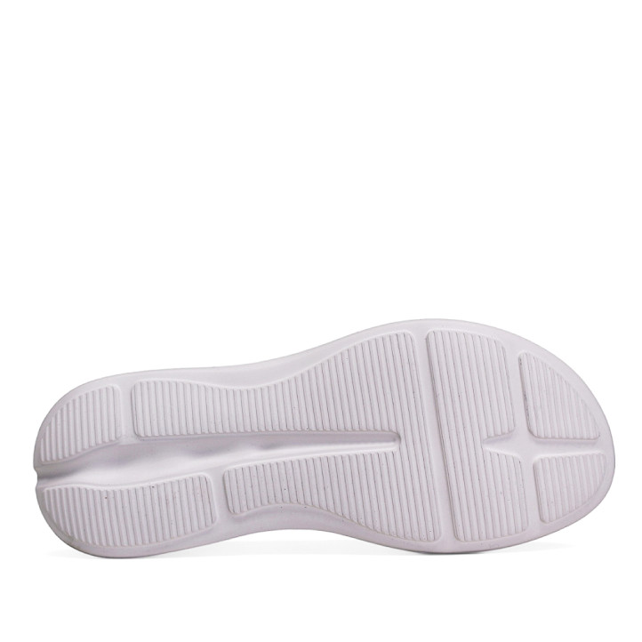 Sandàlies plataformes Amarpies nude amb tira elàstica, tancament amb velcro i sola chunky - Querol online