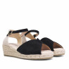 Espardenyes falca Amarpies negres obertes per devant i amb sola d'espart