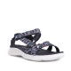 Sandalias planas Amarpies negras con rayas de colores estilo derpotiva - Querol online