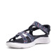 Sandalias planas Amarpies negras con rayas de colores estilo derpotiva - Querol online