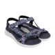 Sandalias planas Amarpies negras con rayas de colores estilo derpotiva - Querol online