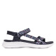 Sandalias planas Amarpies negras con rayas de colores estilo derpotiva - Querol online