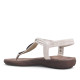 Sandalias planas Amarpies metalizadas con tira al dedo y abalorios de madera - Querol online