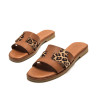 Sandàlies planes Mustang alysa marron animal print lleopard