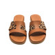 Sandàlies planes Mustang alysa marron animal print lleopard - Querol online