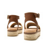 Sandalias plataformas Mustang amelie beige con suela trenzada de yute