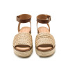 Sandalias plataformas Mustang amelie beige con suela trenzada de yute
