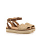 Sandalias plataformas Mustang amelie beige con suela trenzada de yute - Querol online