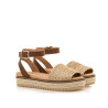 Sandalias plataformas Mustang amelie beige con suela trenzada de yute