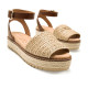 Sandalias plataformas Mustang amelie beige con suela trenzada de yute - Querol online