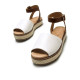 Sandalias plataformas Mustang amelie blancas y marrones estilo menorquina - Querol online