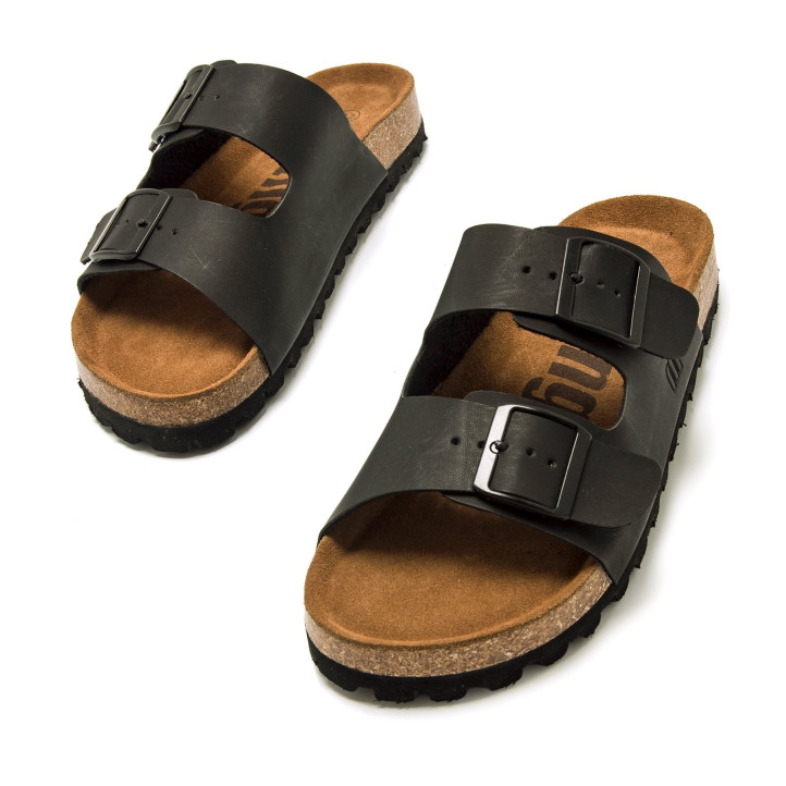 Sandalias Mustang adam negras con cierre ajustable - Querol online