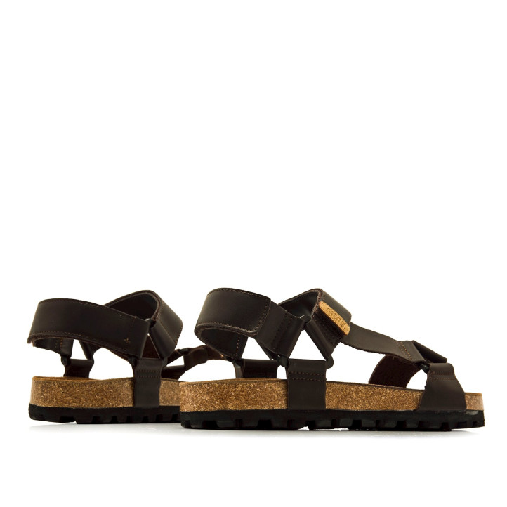 Sandalias Mustang adam marrones con suela de corcho - Querol online