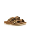 Sandalias planas Mustang lazy marrones metalizadas tipo bio
