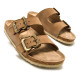 Sandàlies planes Mustang lazy marrons metalitzades tipus bio - Querol online