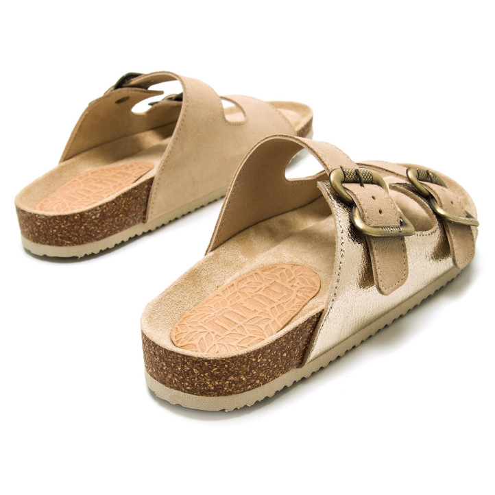 Sandàlies planes Mustang lazy daurades tipus bio - Querol online