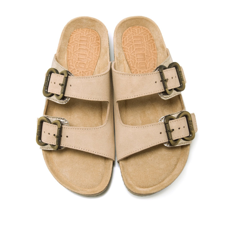 Sandàlies planes Mustang lazy daurades tipus bio - Querol online