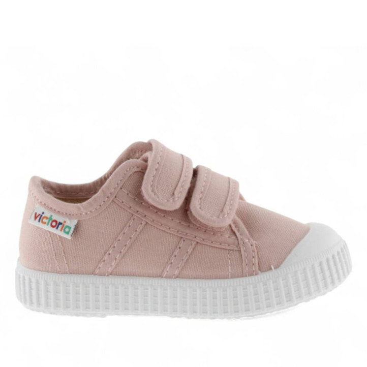 Zapatillas deporte Victoria basket rosas con doble cierre de velcro - Querol online