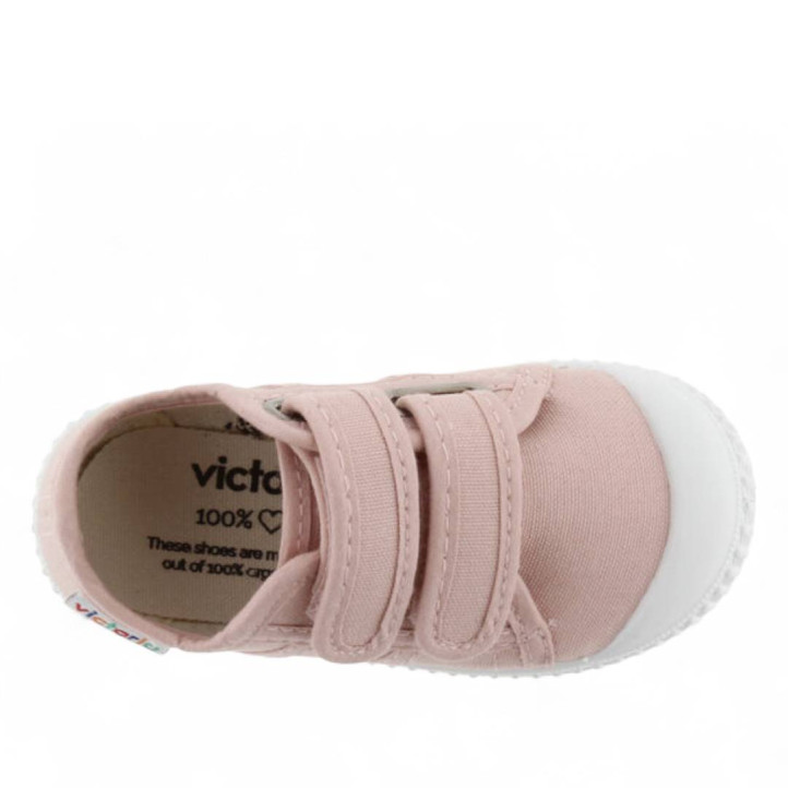 Zapatillas deporte Victoria basket rosas con doble cierre de velcro - Querol online