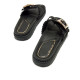 Sandalias planas Maria Mare fraine negras con hebilla brillante decorativa - Querol online