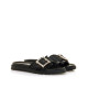 Sandalias planas Maria Mare fraine negras con hebilla brillante decorativa - Querol online