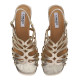 Sandalias tacón Chika 10 melania 05 doradas con tiras entrelazadas - Querol online