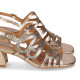 Sandalias tacón Chika 10 melania 05 doradas con tiras entrelazadas - Querol online