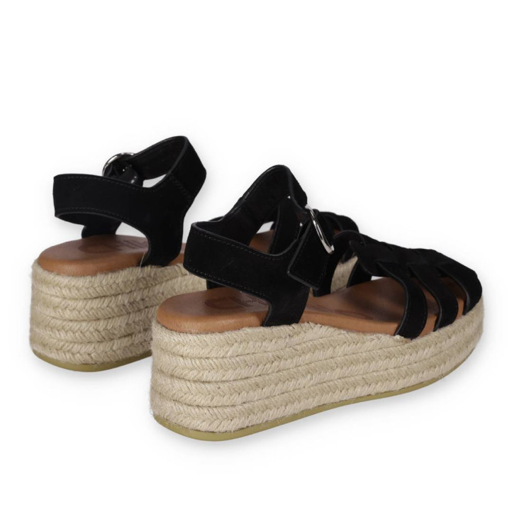 Sandalias cuña Chika 10 new bonita 10 negras estilo cangrejera - Querol online