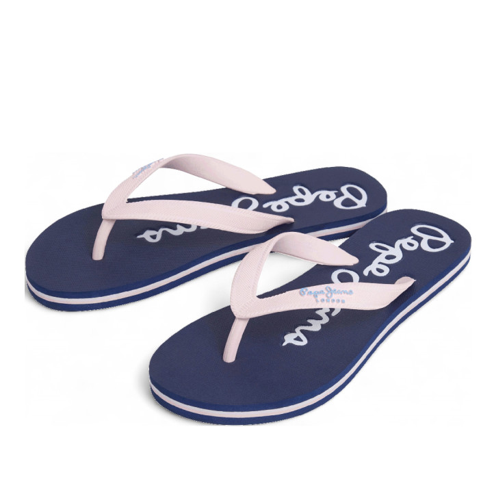 Xancles Pepe Jeans bay beach blaves i roses amb detalls blancs i tira al dit - Querol online