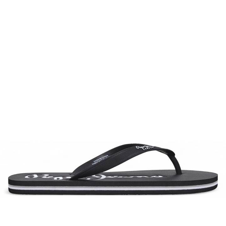 Xancles Pepe Jeans bay beach negres amb detalls blancs - Querol online