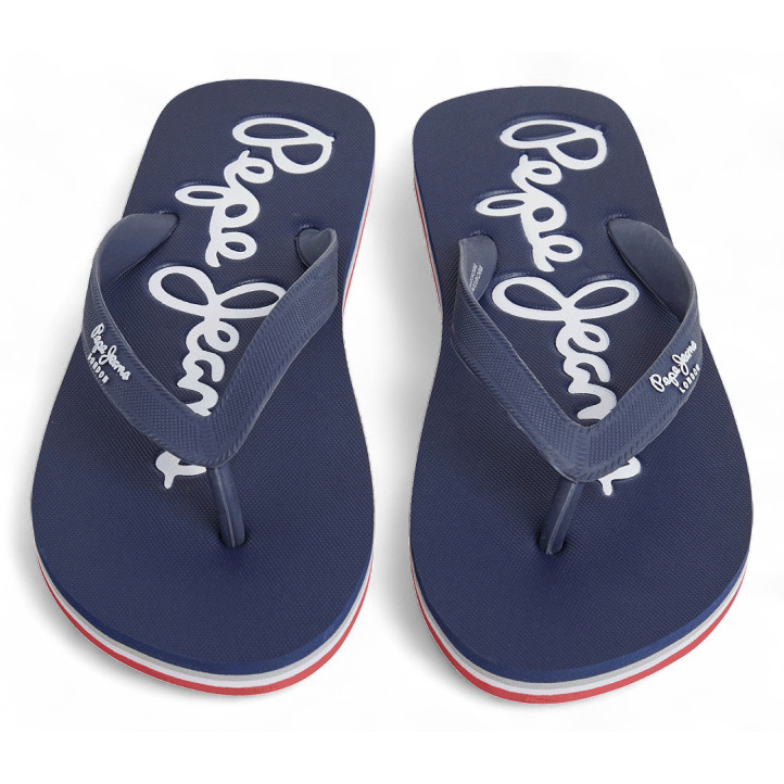 Xancles Pepe Jeans bay beach blaves amb detalls vermells i blancs - Querol online