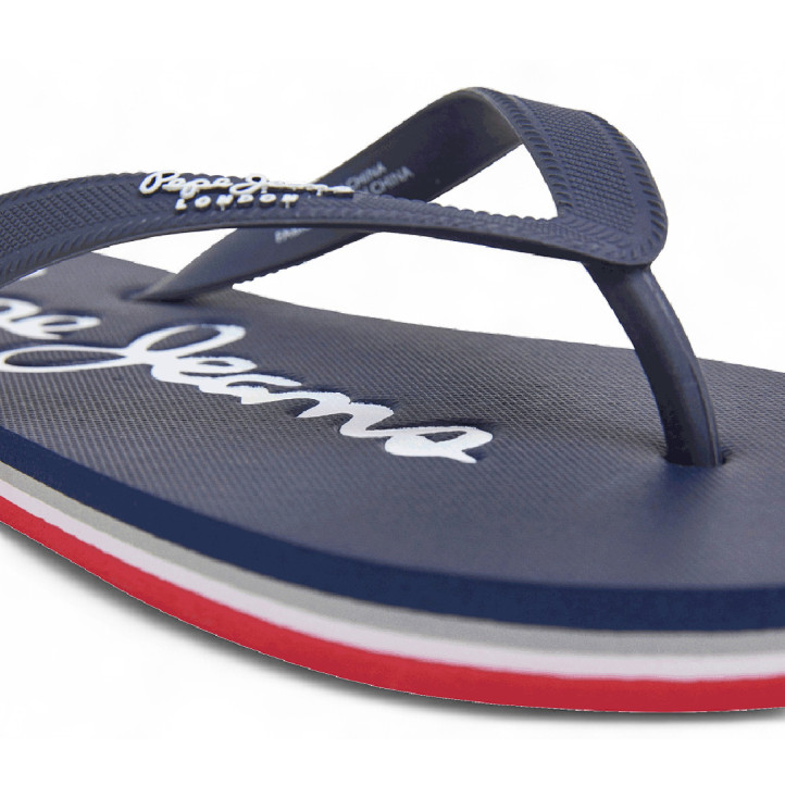 Xancles Pepe Jeans bay beach blaves amb detalls vermells i blancs - Querol online
