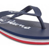 Chanclas Pepe Jeans bay beach azules con detalles rojos y blancos