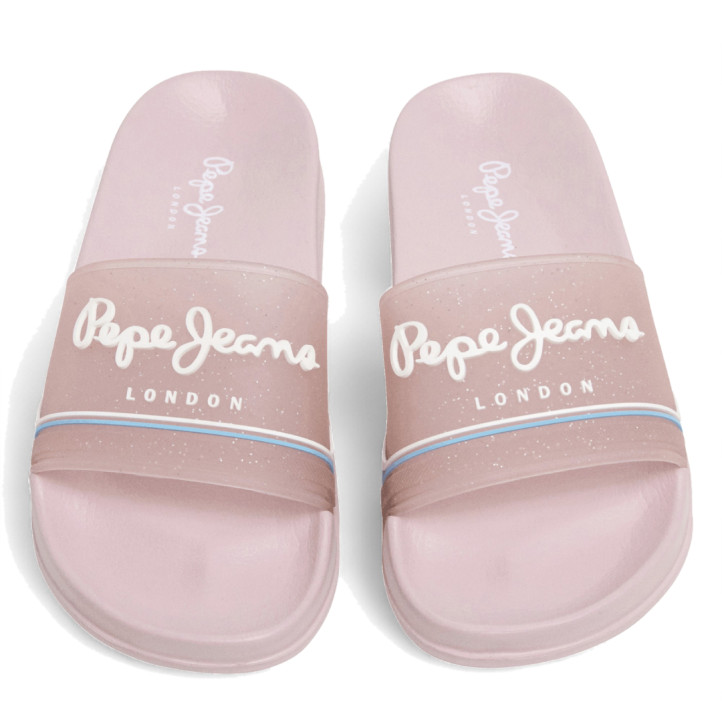 Xancletes Pepe Jeans slider origin roses amb detalls blancs i blaus - Querol online