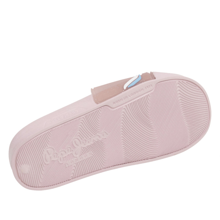 Xancletes Pepe Jeans slider origin roses amb detalls blancs i blaus - Querol online