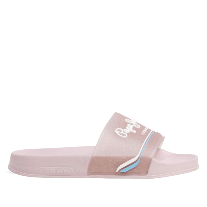 Xancletes Pepe Jeans slider origin roses amb detalls blancs i blaus - Querol online