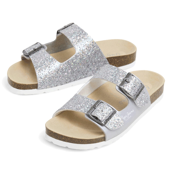 sandalias Pepe Jeans oban stars plateadas tipo bio - Querol online