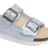 sandalias Pepe Jeans oban stars plateadas tipo bio