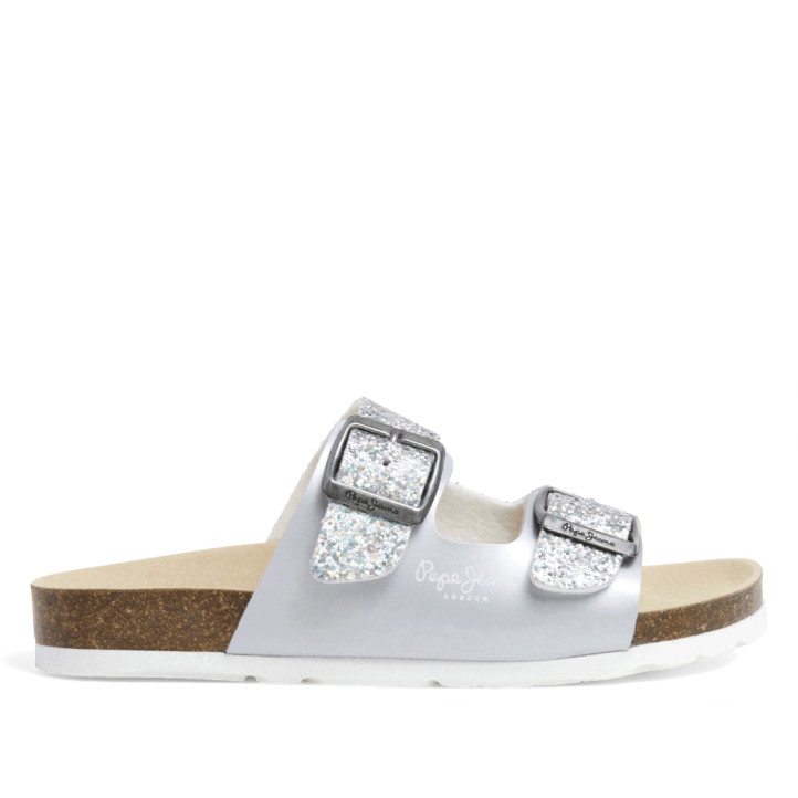 sandalias Pepe Jeans oban stars plateadas tipo bio - Querol online