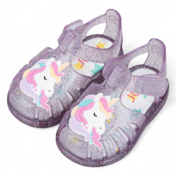 Chanclas Igor tobby malva unicornio glitter - Querol online