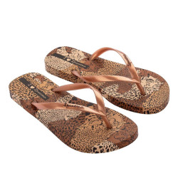 CHANCLAS DE MUJER IPANEMA ANIMAL PRINT VI FEM BEIGE/GOLD - Querol online
