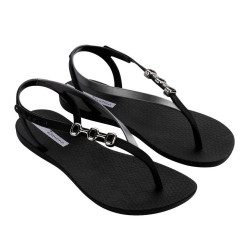 CHANCLAS DE MUJER IPANEMA SANDAL RIO FEM NEGRO PLATA - Querol online