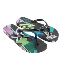 CHANCLAS DE MUJER IPANEMA GRAFFITI IV FEM BLACK/BLUE/GREEN - Querol online