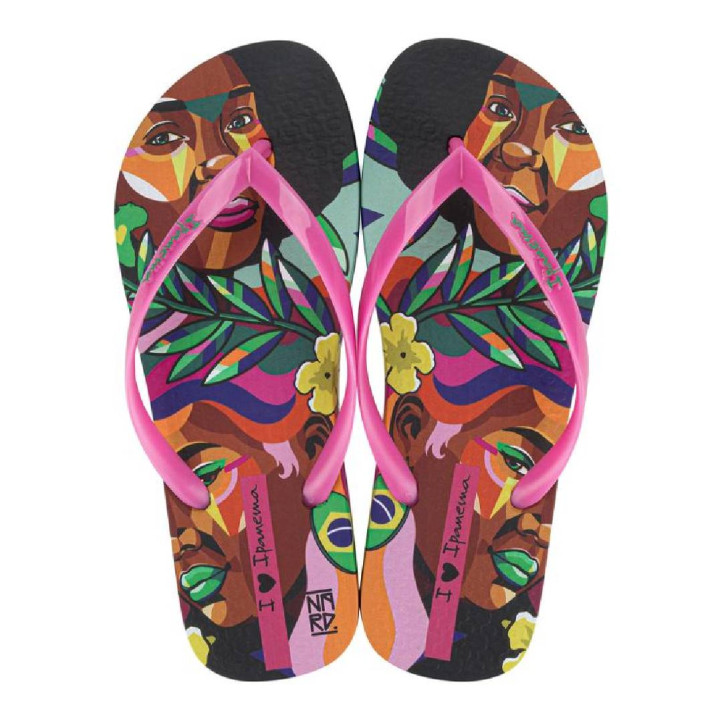 CHANCLAS DE MUJER IPANEMA GRAFFITI IV FEM BLACK/PINK/GREEN - Querol online