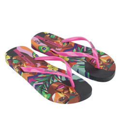 CHANCLAS DE MUJER IPANEMA GRAFFITI IV FEM BLACK/PINK/GREEN - Querol online