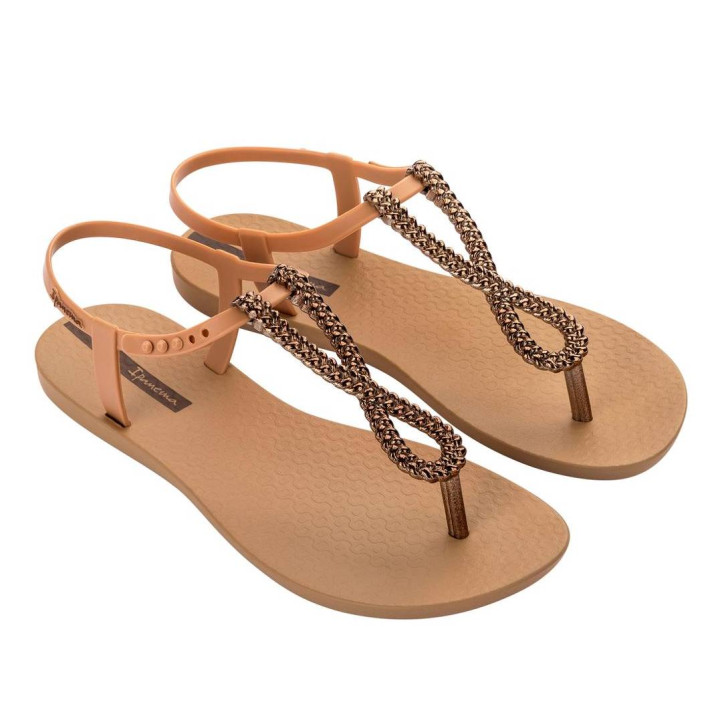CHANCLAS DE MUJER IPANEMA CLASS TWIST SANDAL FEM BEIGE BRONCE - Querol online